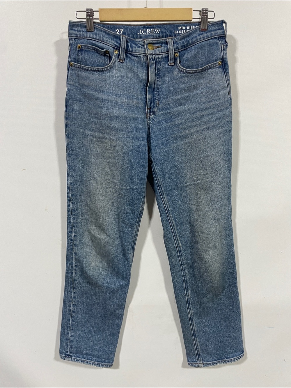 J. Crew Straight-Leg Jeans in Light Blue Denim